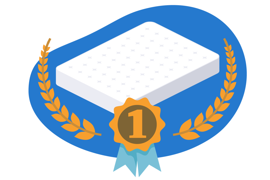 ilustração de um colchão com uma medalha de primeiro lugar